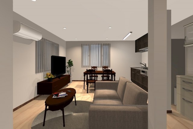 イメージ画像となります。家具や家電は実際に設置しておりません。(居間)