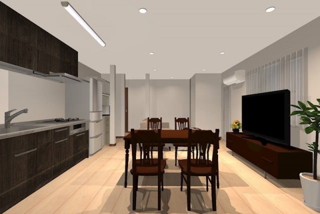 イメージ画像となります。家具や家電は実際に設置しておりません。(キッチン)