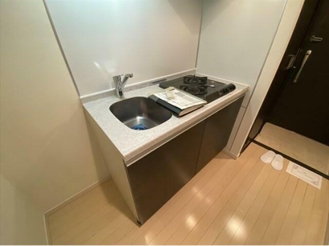 ガスコンロ2口 シングルレバー水栓のシステムキッチン(キッチン)