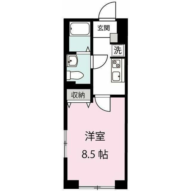 1K 25.86m2のお部屋です。(間取)