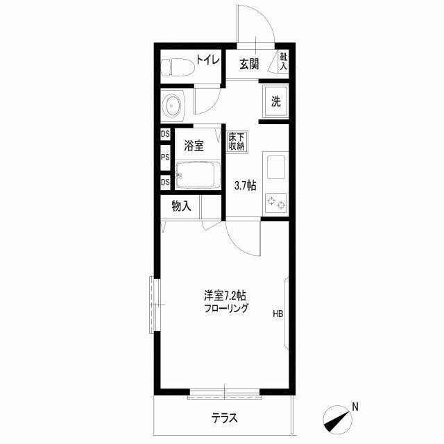 1階角部屋・2面採光(間取)