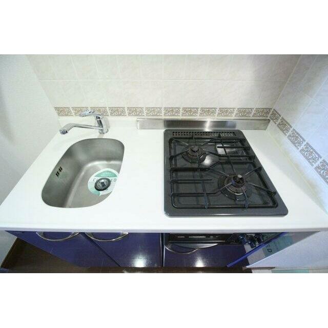 システムキッチン（2口ガスコンロ・グリル付）(キッチン)