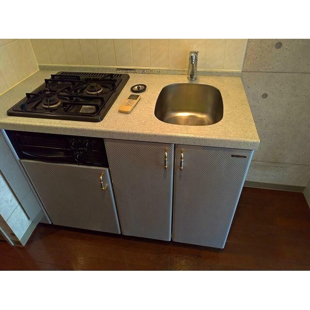 グリル付き2口コンロのシステムキッチン(キッチン)