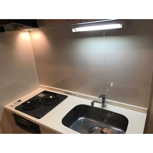 ガスコンロ2口 シングルレバー水栓のシステムキッチン(キッチン)