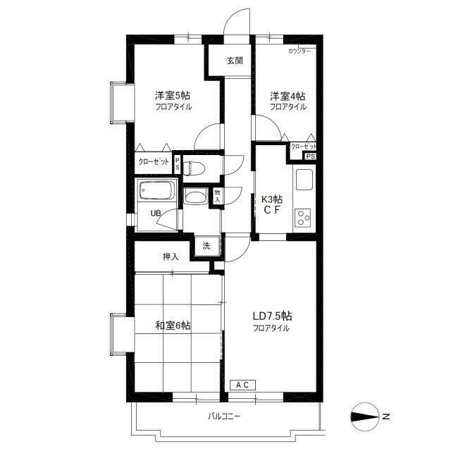 振分けタイプの3LDK★(間取)