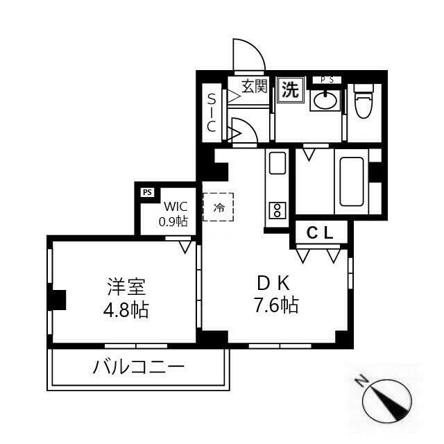 1DK（31.95m2）(間取)