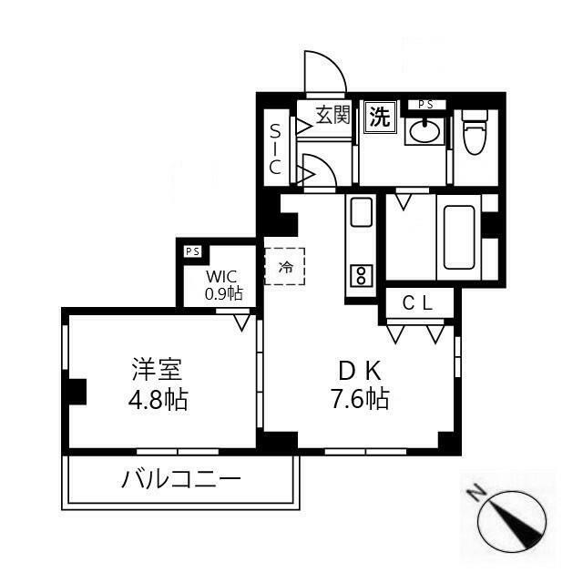 1DK（31.95m2）(間取)