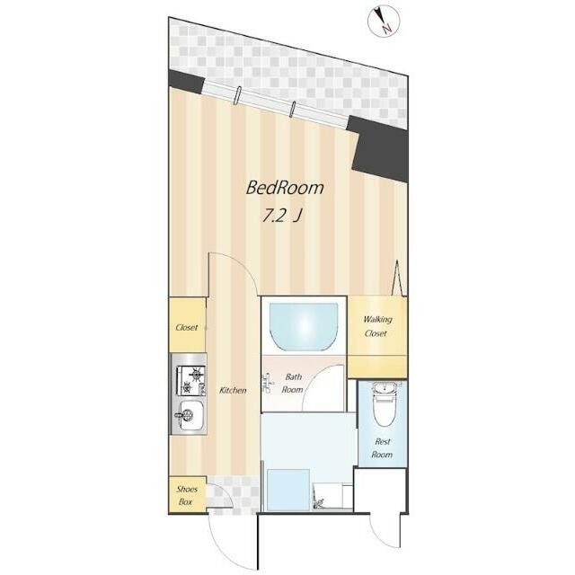 1K 専有面積 24．15m2(間取)