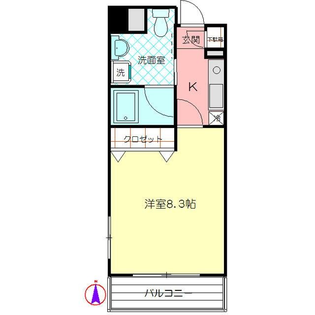 角部屋で明るく広い洋室(間取)