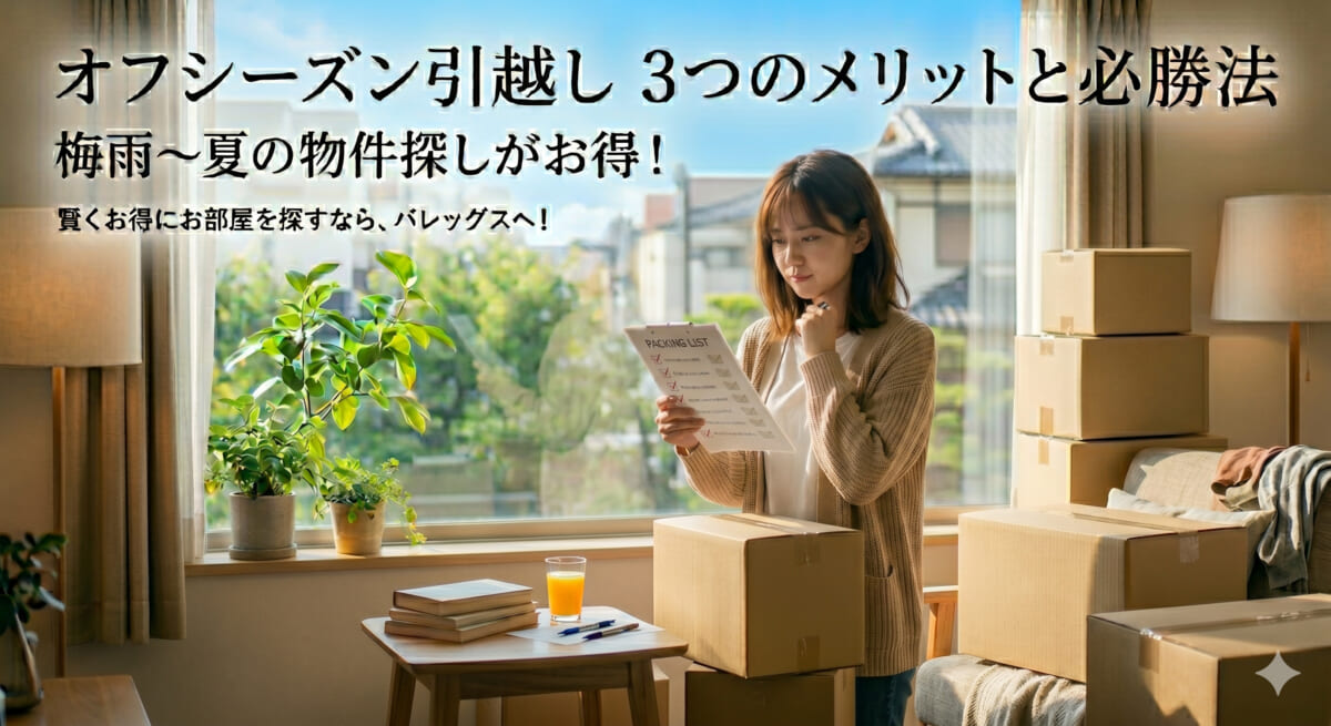 【実は狙い目！】梅雨〜夏のお部屋探しが超お得？「オフシーズン引越し」3つのメリットと必勝法